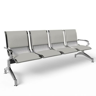 Mahmayi JX 4-Seater Outdoor Bench with Cushions, Seating with Anti Slip Rubber Pad, Ergonomic Design with Curved Armrest, Comfortable and Versatile for Office, Outdoor and Bank - Grey