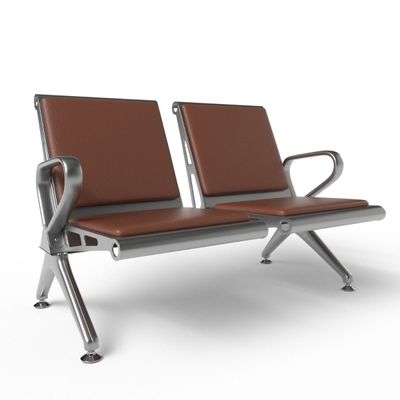 Mahmayi HF 2-Seater Outdoor Bench with Cushions, Seating with Anti Slip Rubber Pad, Ergonomic Design with Curved Armrest, Comfortable and Versatile for Office, Outdoor and Bank - Brown
