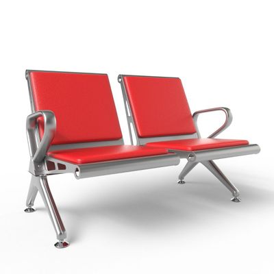 Mahmayi HF 2-Seater Outdoor Bench with Cushions, Seating with Anti Slip Rubber Pad, Ergonomic Design with Curved Armrest, Comfortable and Versatile for Office, Outdoor and Bank - Red