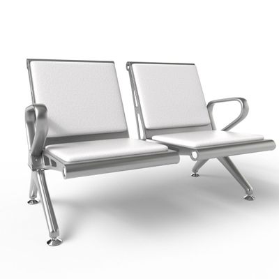 Mahmayi HF 2-Seater Outdoor Bench with Cushions, Seating with Anti Slip Rubber Pad, Ergonomic Design with Curved Armrest, Comfortable and Versatile for Office, Outdoor and Bank - White