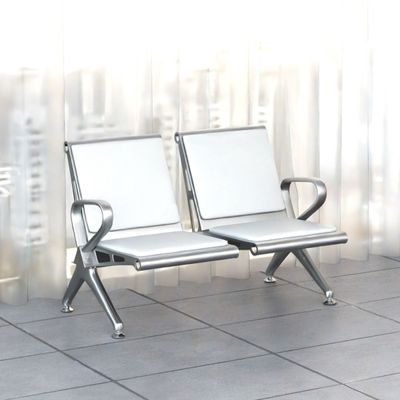Mahmayi HF 2-Seater Outdoor Bench with Cushions, Seating with Anti Slip Rubber Pad, Ergonomic Design with Curved Armrest, Comfortable and Versatile for Office, Outdoor and Bank - White