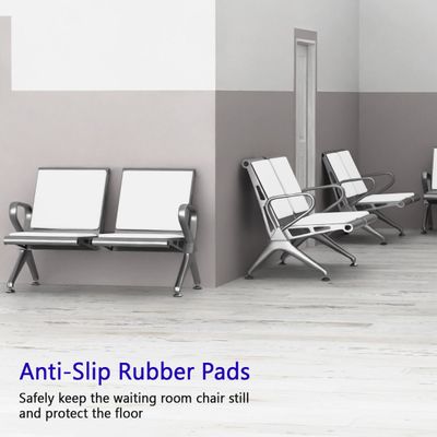 Mahmayi HF 2-Seater Outdoor Bench with Cushions, Seating with Anti Slip Rubber Pad, Ergonomic Design with Curved Armrest, Comfortable and Versatile for Office, Outdoor and Bank - White