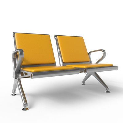 Mahmayi HF 2-Seater Outdoor Bench with Cushions, Seating with Anti Slip Rubber Pad, Ergonomic Design with Curved Armrest, Comfortable and Versatile for Office, Outdoor and Bank - Yellow