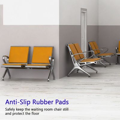 Mahmayi HF 2-Seater Outdoor Bench with Cushions, Seating with Anti Slip Rubber Pad, Ergonomic Design with Curved Armrest, Comfortable and Versatile for Office, Outdoor and Bank - Yellow