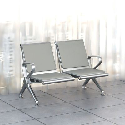 Mahmayi HF 2-Seater Outdoor Bench with Cushions, Seating with Anti Slip Rubber Pad, Ergonomic Design with Curved Armrest, Comfortable and Versatile for Office, Outdoor and Bank - Grey