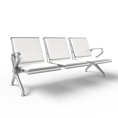 Mahmayi HF 3-Seater Outdoor Bench with Cushions, Seating with Anti Slip Rubber Pad, Ergonomic Design with Curved Armrest, Comfortable and Versatile for Office, Outdoor and Bank - White