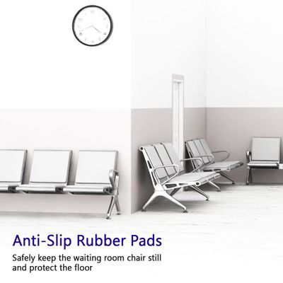 Mahmayi HF 3-Seater Outdoor Bench with Cushions, Seating with Anti Slip Rubber Pad, Ergonomic Design with Curved Armrest, Comfortable and Versatile for Office, Outdoor and Bank - White