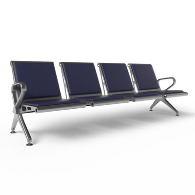 Mahmayi HF 4-Seater Outdoor Bench with Cushions, Seating with Anti Slip Rubber Pad, Ergonomic Design with Curved Armrest, Comfortable and Versatile for Office, Outdoor and Bank - Blue