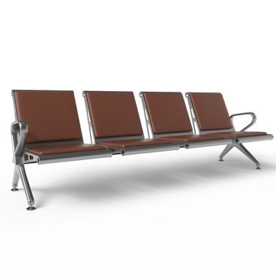 Mahmayi HF 4-Seater Outdoor Bench with Cushions, Seating with Anti Slip Rubber Pad, Ergonomic Design with Curved Armrest, Comfortable and Versatile for Office, Outdoor and Bank - Brown