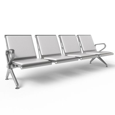 Mahmayi HF 4-Seater Outdoor Bench with Cushions, Seating with Anti Slip Rubber Pad, Ergonomic Design with Curved Armrest, Comfortable and Versatile for Office, Outdoor and Bank - White