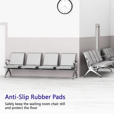 Mahmayi HF 4-Seater Outdoor Bench with Cushions, Seating with Anti Slip Rubber Pad, Ergonomic Design with Curved Armrest, Comfortable and Versatile for Office, Outdoor and Bank - White