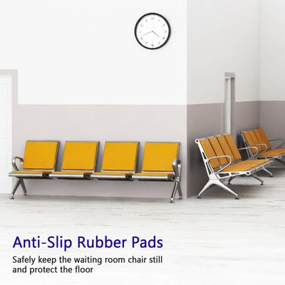 Mahmayi HF 4-Seater Outdoor Bench with Cushions, Seating with Anti Slip Rubber Pad, Ergonomic Design with Curved Armrest, Comfortable and Versatile for Office, Outdoor and Bank - Yellow