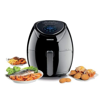 KENWOOD Digital Air Fryer XL 3.8L 1.7KG 1500W with Rapid Hot Air Circulation for Frying, Grilling, Broiling, Roasting, Baking and Toasting HFP30.000BK Black