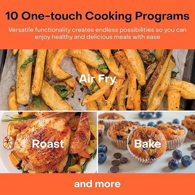 Nutricook Air Fryer 2, 1700 Watts, Digital Control Panel Display, 10 Preset Programs With Built-In Preheat Function, 5.5 Liter Black, Af205K"Min 1 year manufacturer warranty"