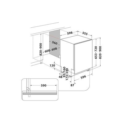 Ariston Built In 60cm Fully Integrated Dishwasher, 14 Place Setting &amp; 7 Programs, 3 Racks, Inverter Motor With Fast Wash and 3D Zone Wash, Silent Dishwasher, Made In Poland, LIC3C26WF