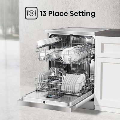 Hisense HS622E90X 13 place settings, 2 baskets, 8 Programs,3 in 1 with self clean and Dry, Cutlery basket, Water overflow consumption.