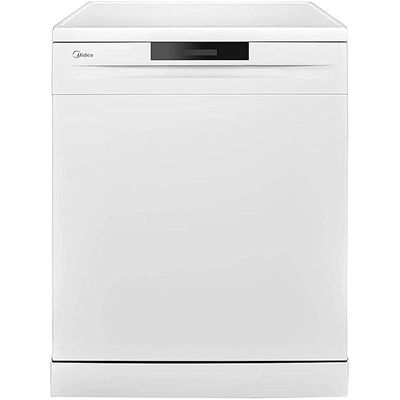 Midea Freestanding Dishwasher, 14 Place Settings, 6 Auto Programs, Silent &amp; High Energy Efficient, Half Load Function, Rapid Wash, Child Lock, Off-Peak 70Â° Intensive Silver, WQP147605V-S