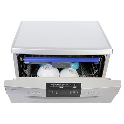 Midea Freestanding Dishwasher, 14 Place Settings, 7 Auto Programs, Inverter Quattro, Silent &amp; High Energy Efficient, Half Load Function, Rapid Wash, Child Lock, Hygiene, 70Â° Intensive Wash WQP147617QS