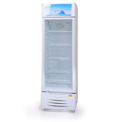 Midea Showcase Chiller Large - 411 Liters Gross Capacity, Upright Beverage Showcase, Energy-saving, low-noise, White Color, 59.5x61.0x200.5 cm, Best for Grocery-Home-Restaurant, HS411S-1 Year Warranty