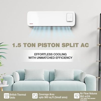 Nikai Split Air Conditioner 1.5 Ton, Energy Saving, Efficient Cooling with T3 Tropical Piston Compressor, AC 18000 BTU, Auto Restart, Best for Home, Room, Office &amp; Shops Made in India - NSAC18138E22