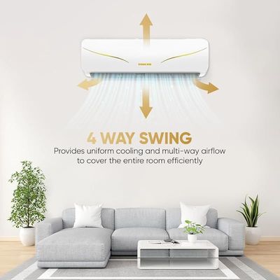 Nikai Split Air Conditioner 2 Ton, Energy Efficient Cooling with T3 Tropical Rotary Compressor, Turbo Mode with 4 Way Swing, 24000 BTU AC, Gold Fin, Ideal for Home &amp; Office NSAC24131N24/N25IN
