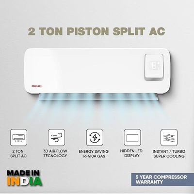 Nikai Split Air Conditioner 2 Ton, Energy Saving, Efficient Cooling with T3 Tropical Piston Compressor, AC 24000 BTU, Auto Restart, Best for Home, Room, Office &amp; Shops Made in India â€“ NSAC24138E24E
