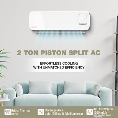 Nikai Split Air Conditioner 2 Ton, Energy Saving, Efficient Cooling with T3 Tropical Piston Compressor, AC 24000 BTU, Auto Restart, Best for Home, Room, Office &amp; Shops Made in India â€“ NSAC24138E24E