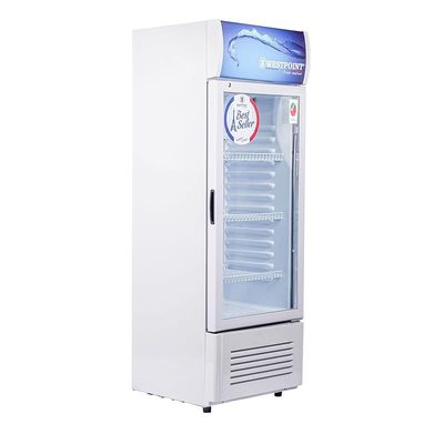 Westpoint Showcase Chiller 180 Litres Single Door Condensor with Fan, Manual Defrost Function, LED Top Canopy, Lock &amp; Key, 52X53X156 Cm, Best for Grocery-Home-Restaurant,White WPX-187GX