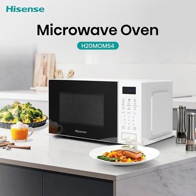 H20MOWS4 MWO,Hisense 20L Microwave Oven, Preset Cooking Menus, 11-levels of Power, 360Â° Turntable, Time &amp; Weight Defrost, LED Display, Optional Ceramic Cavity, H20MOWS4UK