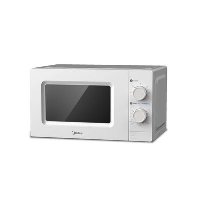 Midea 20 Liters Solo Microwave Oven with 5 Power Levels, 700W, Child-Safety-Lock, Defrost Function, 35 Minutes Timer, Fast Reheat, Push Button Door Opening, Good for Home &amp; Office, White, MO20MWH