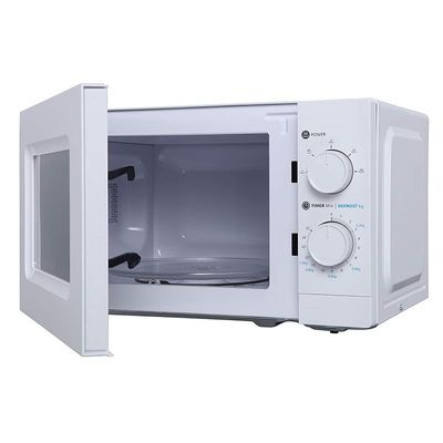 Midea 20 Liters Solo Microwave Oven with 5 Power Levels, 700W, Child-Safety-Lock, Defrost Function, 35 Minutes Timer, Fast Reheat, Push Button Door Opening, Good for Home &amp; Office, White, MO20MWH