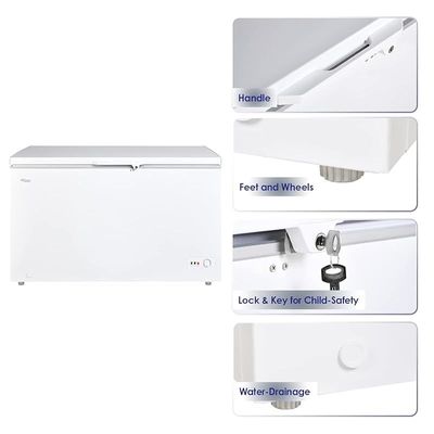 Super General Chest-Freezer 440 Liter Gross Volume, SGF-444-H, White, Rectangular Deep-Freezer with Sliding Glass door, Lock &amp; Key, Wheels, 130 x 67 x 84 cm, 1 Year Warranty