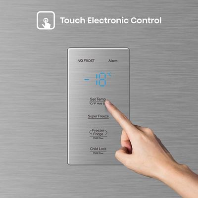 Hisense Freestanding Upright 592L Freezer, Super Freeze, Total No Frost, Touch Electronic Control, 83x79.2x193.7 cm (LxWxH), Silver Model FV769N4ASUD, 1 Year Full &amp; 5 Years Compressor Warranty