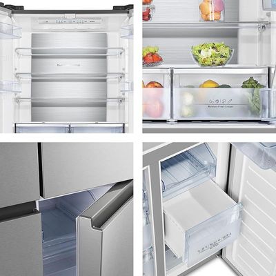 Hisense RQ561N4AC1 432 Four Door Refrigerator, No Frost Technology, Silver, 1 Year Warranty