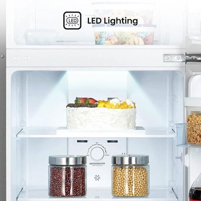 Hisense RT328N4DGN-Top Mount Referigerator Top Freezer 250L Net Capacity Fridge, Big Door Balcony, No Frost, LED Interior Light,Deodorizing Filter,Multi Air Flow, 90Â°Door Design, Silver