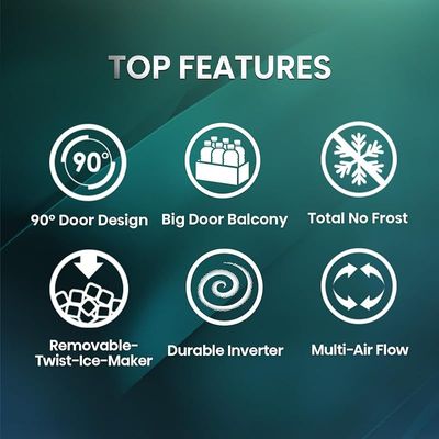 Hisense RT488N4ASU1, 488 Litres Top Mount Refrigerator with Inverter Compressor, No Frost Technology, Twist Ice Maker, 1 Year Full &amp; 10 Years Compressor Warranty