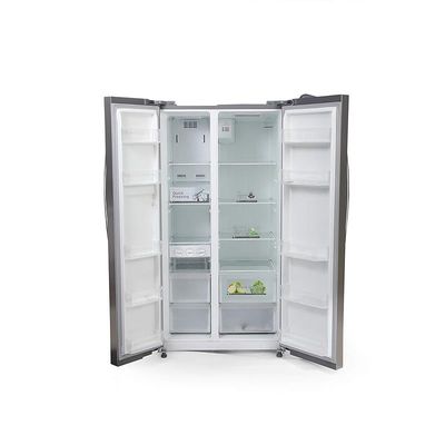 Midea 690L Gross Side By Side 2 Door Refrigerator HC689WENS, Frost Free Fridge Freezer With Humidity Control, Electronic Touch Screen With LED Display, Multi-Air Flow, Adjustable Door Racks, Silver