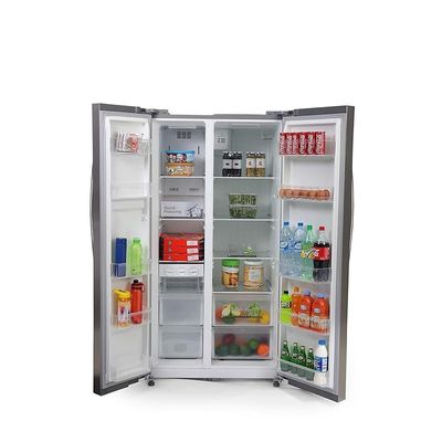 Midea 690L Gross Side By Side 2 Door Refrigerator HC689WENS, Frost Free Fridge Freezer With Humidity Control, Electronic Touch Screen With LED Display, Multi-Air Flow, Adjustable Door Racks, Silver