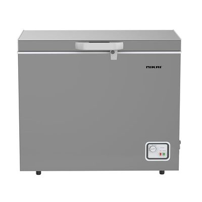 Nikai 260L Gross/198L Net, Single Door Chest Freezer with Storage Basket, High Energy Efficiency Cooling System, Adjustable Temperature, Silent Operation, For Home &amp; Restaurants - NCF260N7S Silver