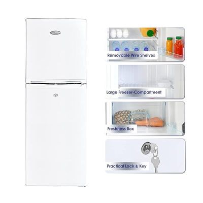 Super General 190 Liters Gross Compact Double Door Refrigerator-Freezer, Reversible door, Tropical Compressor, White, SGR-198-H, 48 x 53 x 137 cm, 1 Year Warranty