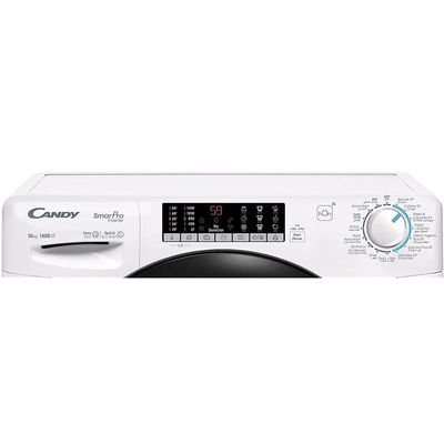 Candy 10kg Front Load Washing Machine 1400rpm SmartPro Inverter Steam Function 6 Digit Display Inverter Motor White Model CSO4106TWMB-19 | 1 Yaer Warranty.