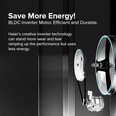 Haier - 8 Kg Washer, 1200 RPM, Front Load Washer - Inverter Motor - Grey - HW80-BP12929S6-1 Year Warranty.