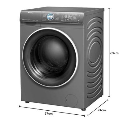 Hisense 12 Kg Front Load Washing Machine 1400 RPM Quick Wash Drum Clean LED Display Silver â€“ WFQY1214EVJMT Inverter