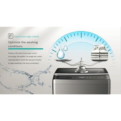 Hisense 8Kg Top load Fully Automatic Washer Titanium GreySilver Model WTJA802T | 1 Year Warranty.