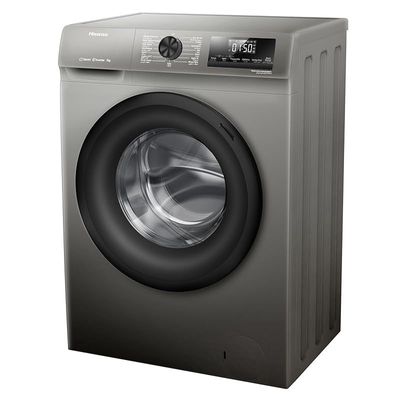 Hisense WFQP7012T 7 Kg Front Load Slim Drum Washing Machine, Inverter Motor 1200 RPM, Quick Wash, Pause &amp; add Function, Allergy Steam Care, Titanium Grey