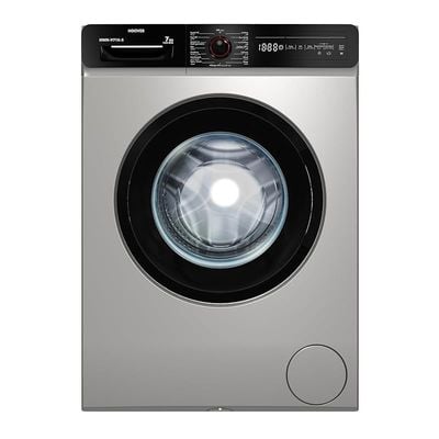 Hoover 7Kg Front Load Washing Machine, Fully Automatic, 1000 RPM, 15 Programs,Foam Protection, Child Safety Lock, Eco-Logic System, Silver, Made in Turkey, 1 Year Warranty, HWM-V710-S