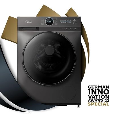 Midea 12KG Front Load Smart Washing Machine with Lunar Dial, 1400 RPM, 14 Programs, Fully Automatic Washer, Digital LED Display, BLDC Inverter, Steam Care, Wi-Fi Connectivity, Titanium MF200W120WBTGCC