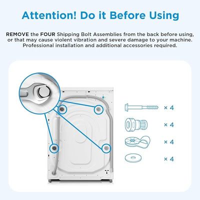 Midea 8/6 KG Smart Washer Dryer With BLDC Inverter Motor, 1400 RPM, Fully Automatic Front Load Washing &amp; Drying Combo, 14 Programs-Quick Wash/Steam Care/Auto Clean, White - MF200D80WBW-GCC