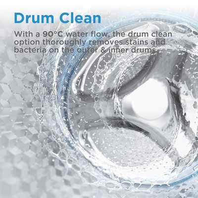 Midea 8/6 KG Smart Washer Dryer With BLDC Inverter Motor, 1400 RPM, Fully Automatic Front Load Washing &amp; Drying Combo, 14 Programs-Quick Wash/Steam Care/Auto Clean, White - MF200D80WBW-GCC