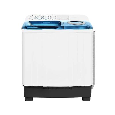 Super General 10 kg Twin-tub Semi-Automatic Washing Machine, White/Blue, efficient Top-Load Washer with Lint Filter, Spin-Dry, SGW-105, 87 x 51.2 x 100.5 cm, 1 Year Warranty